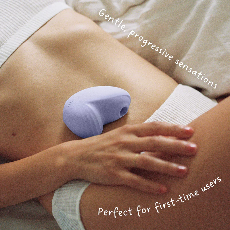 Biird lilac product in an on-body lifestyle photograph with first-timer guidance